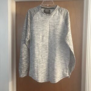 CSG Men's Gray Thermal Crewneck Long Sleeve Sweater